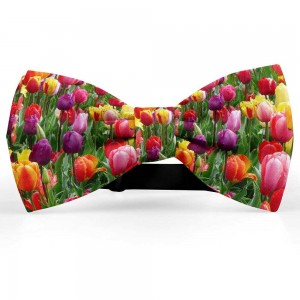 Papion personalizat, model flori lalele, gradina